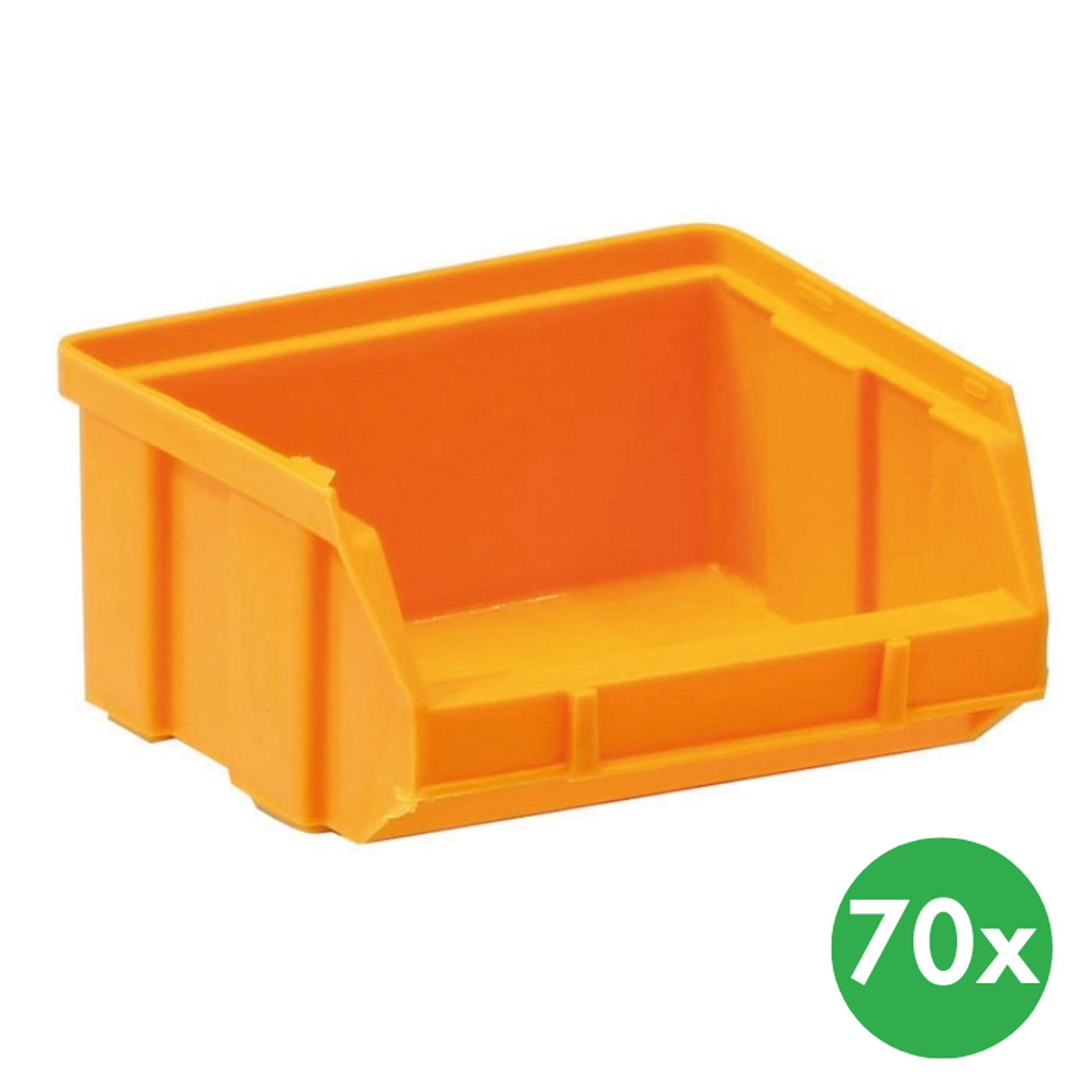 Plastové boxy BASIC, 100 x 95 x 50 mm, 70 ks, žltooranžová