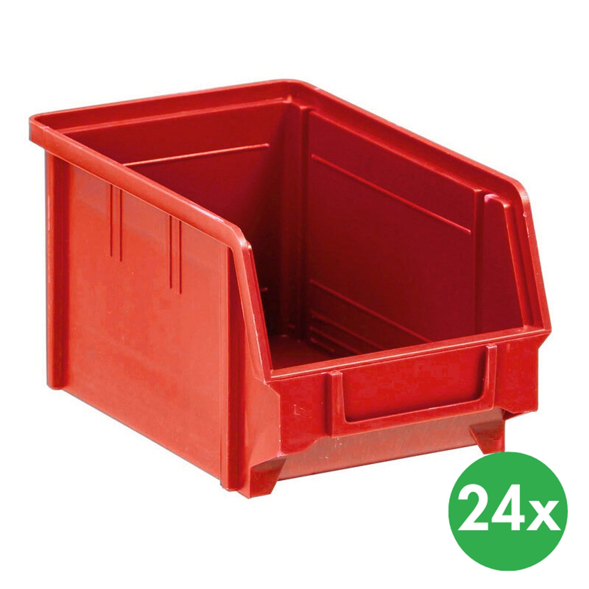 Plastové boxy BASIC, 146 x 237 x 124 mm, 24 ks, červené