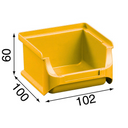 Plastové boxy PLUS 1, 102 x 100 x 60 mm, žlté, 30 ks