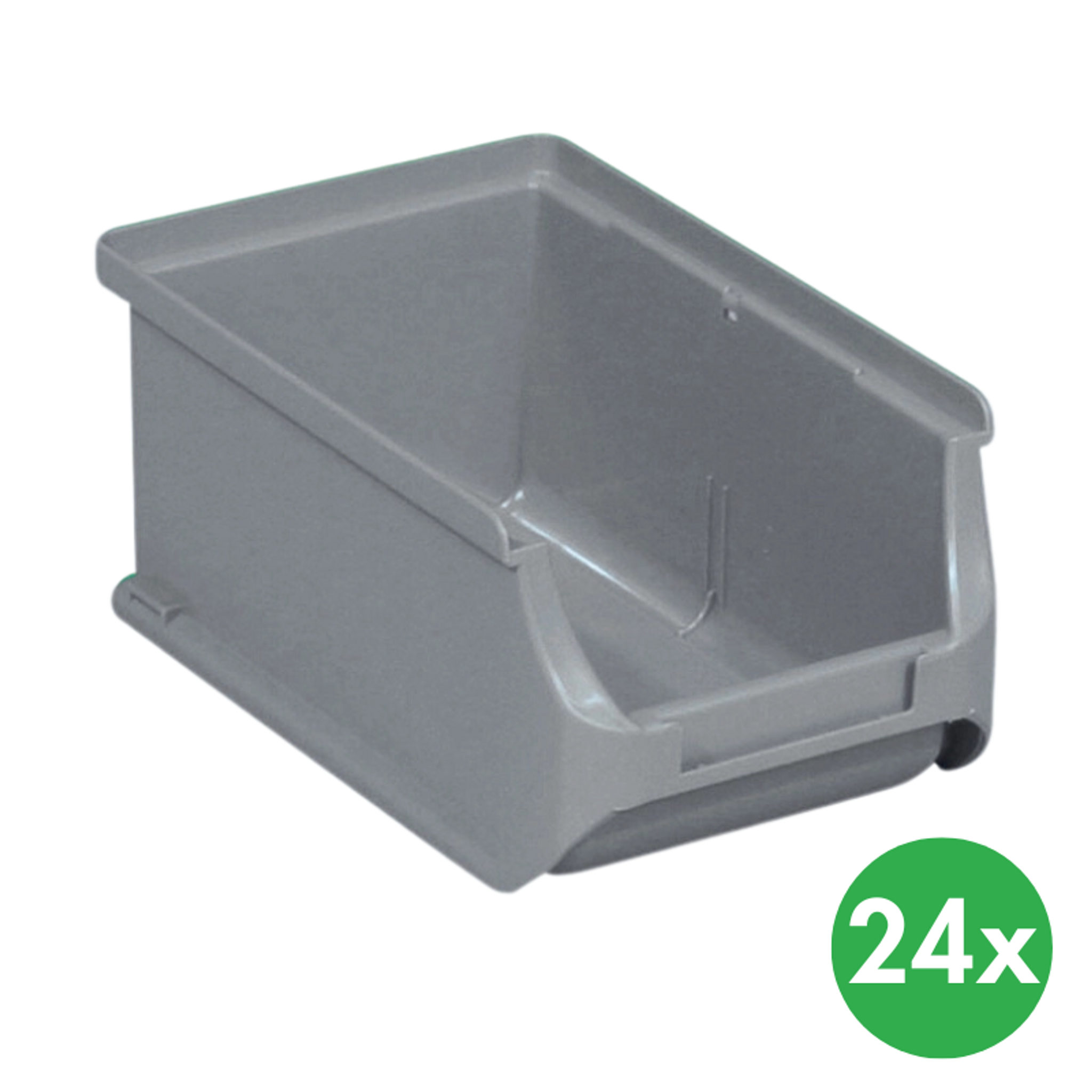 Plastové boxy PLUS 2, 102 x 160 x 75 mm, šedé, 24 ks