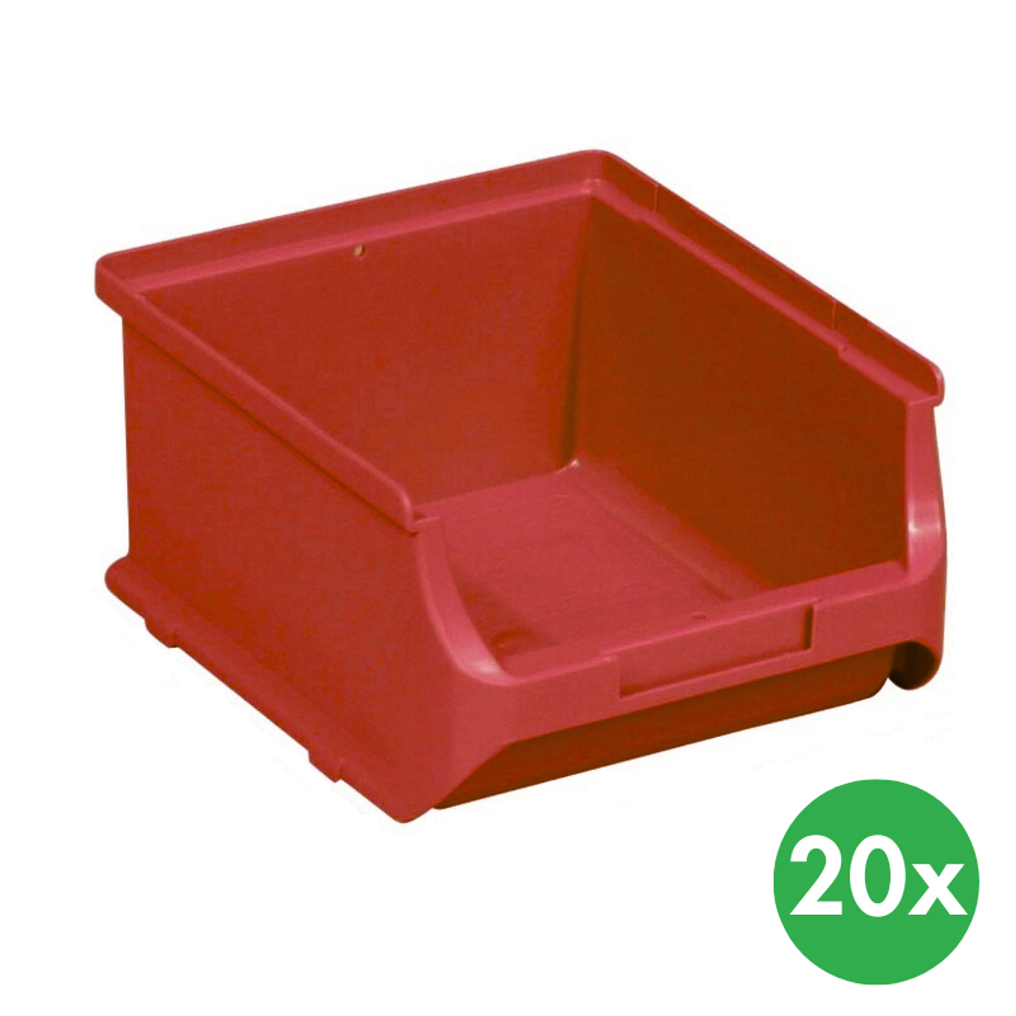 Plastové boxy PLUS 2B, 137 x 160 x 82 mm, červené, 20 ks