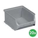 Plastové boxy PLUS 2B, 137 x 160 x 82 mm, šedé, 20 ks