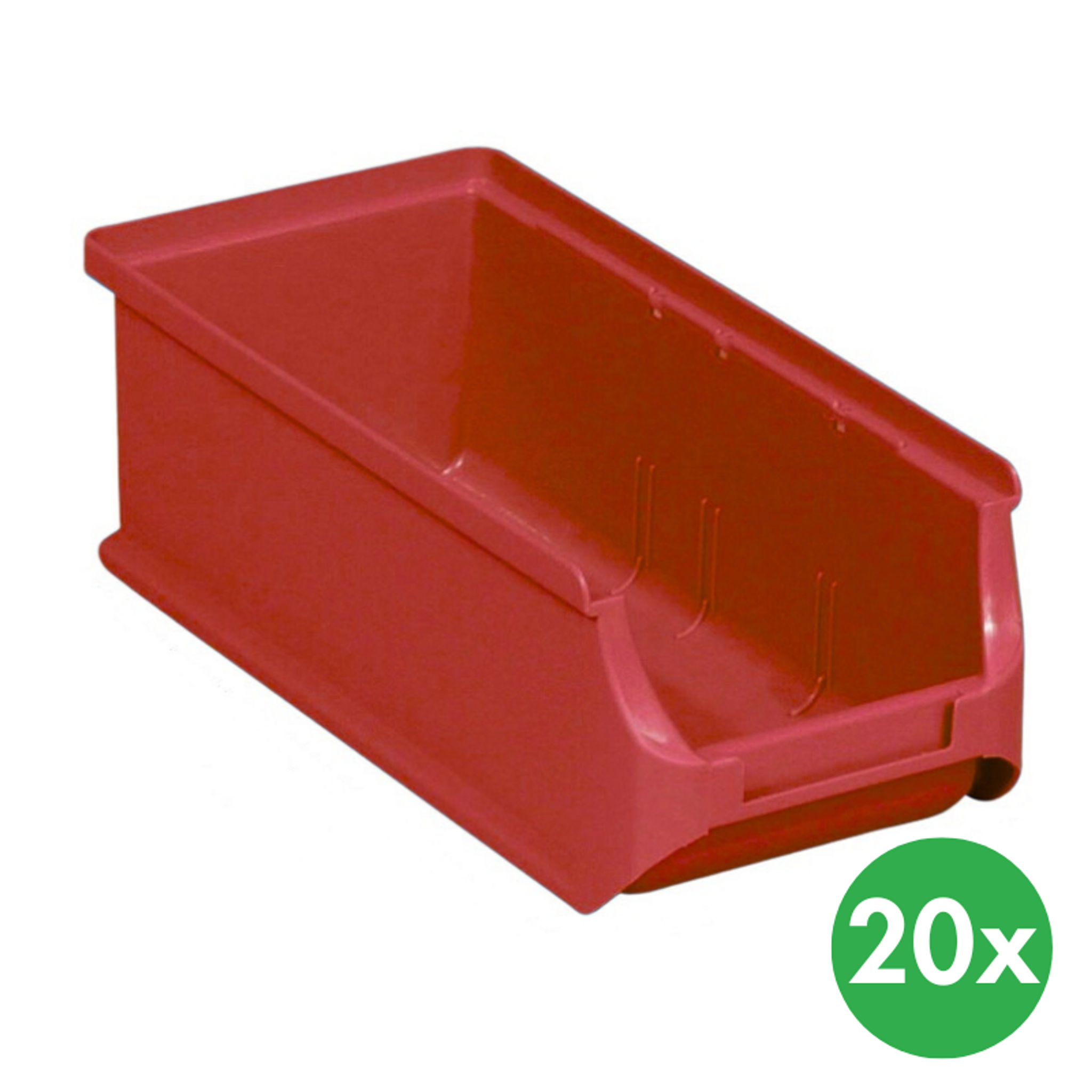 Plastové boxy PLUS 2L, 102 x 215 x 75 mm, červené, 20 ks