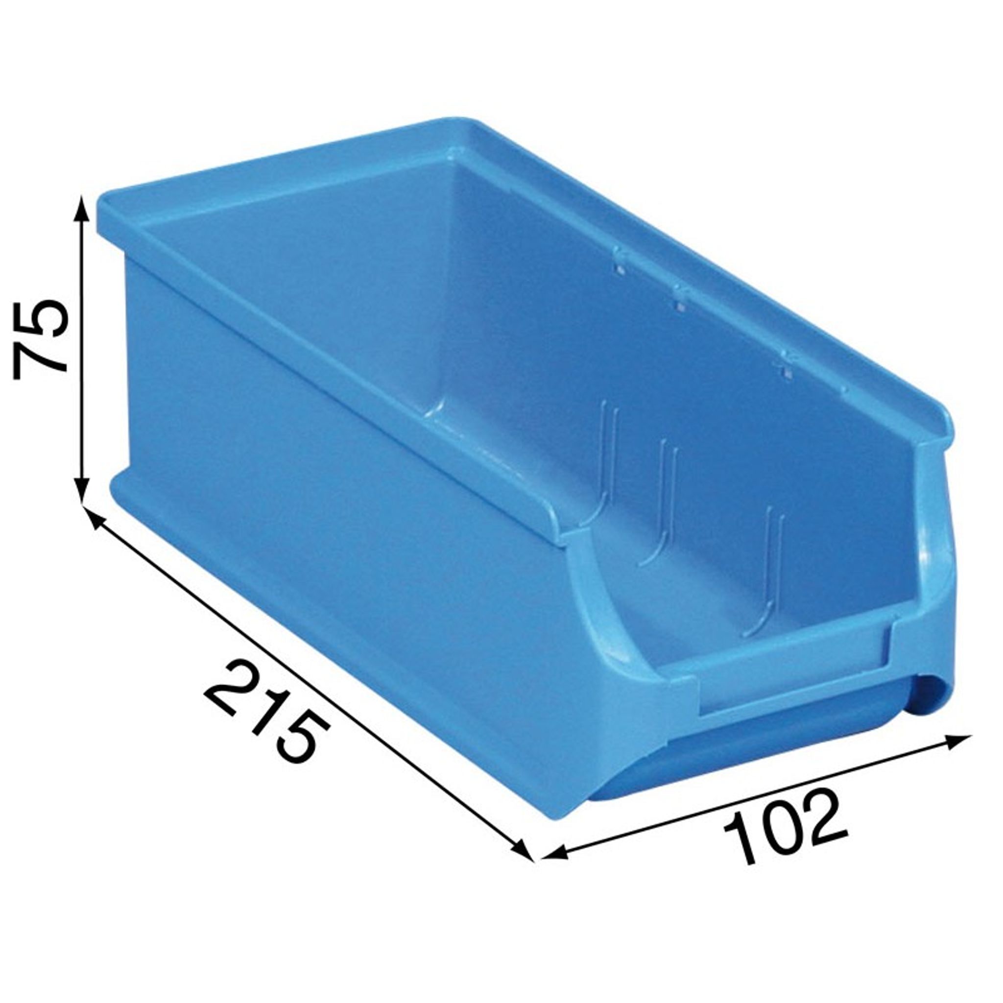 Plastové boxy PLUS 2L, 102 x 215 x 75 mm, modré, 20 ks