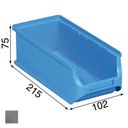 Plastové boxy PLUS 2L, 102 x 215 x 75 mm, šedé, 20 ks