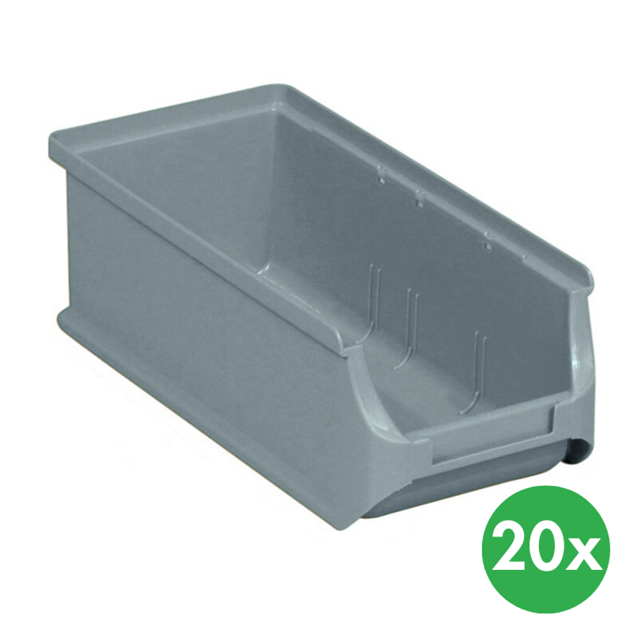 Plastové boxy PLUS 2L, 102 x 215 x 75 mm, šedé, 20 ks