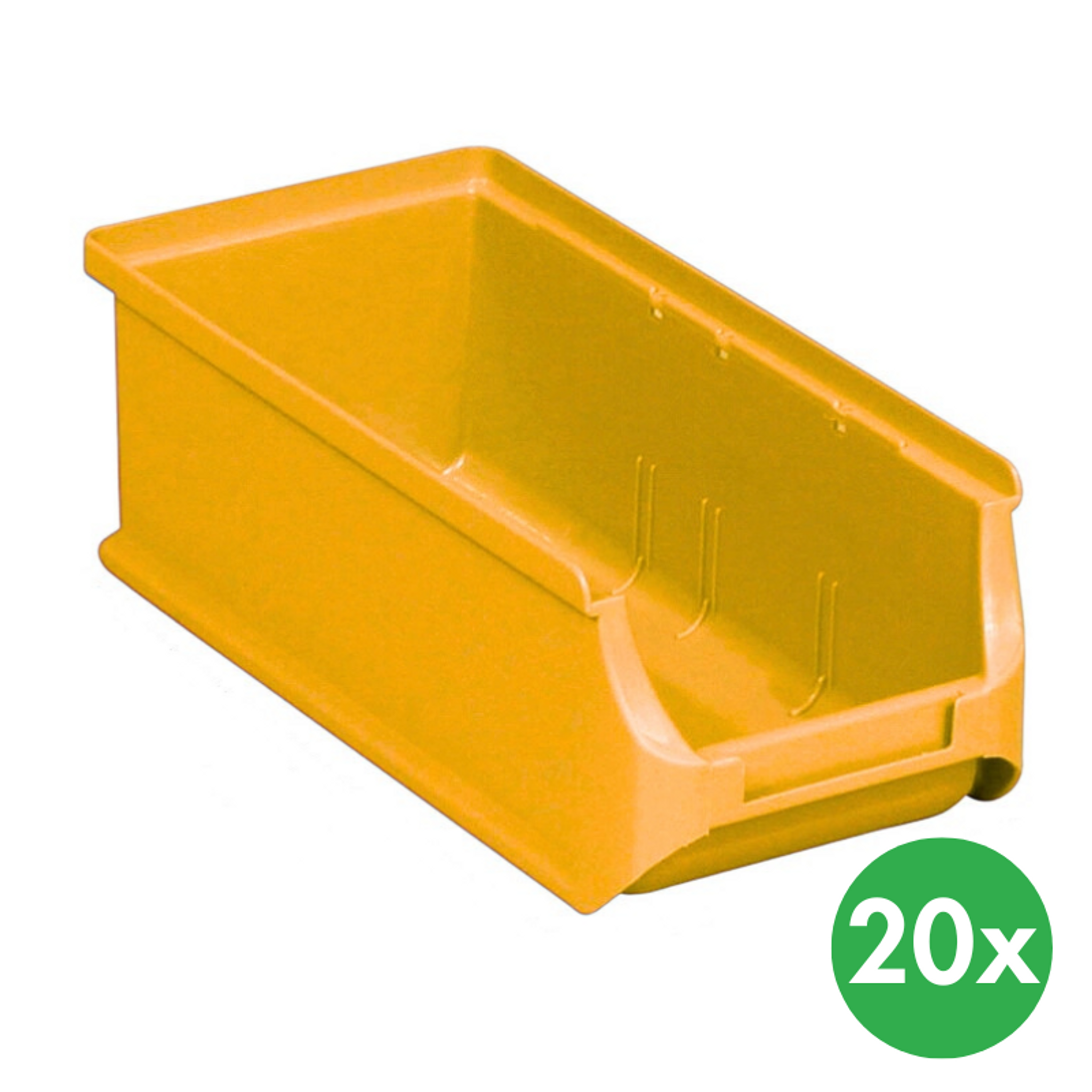 Plastové boxy PLUS 2L, 102 x 215 x 75 mm, žlté, 20 ks