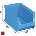 Plastové boxy PLUS 3, 150 x 235 x 125 mm, červené, 24 ks