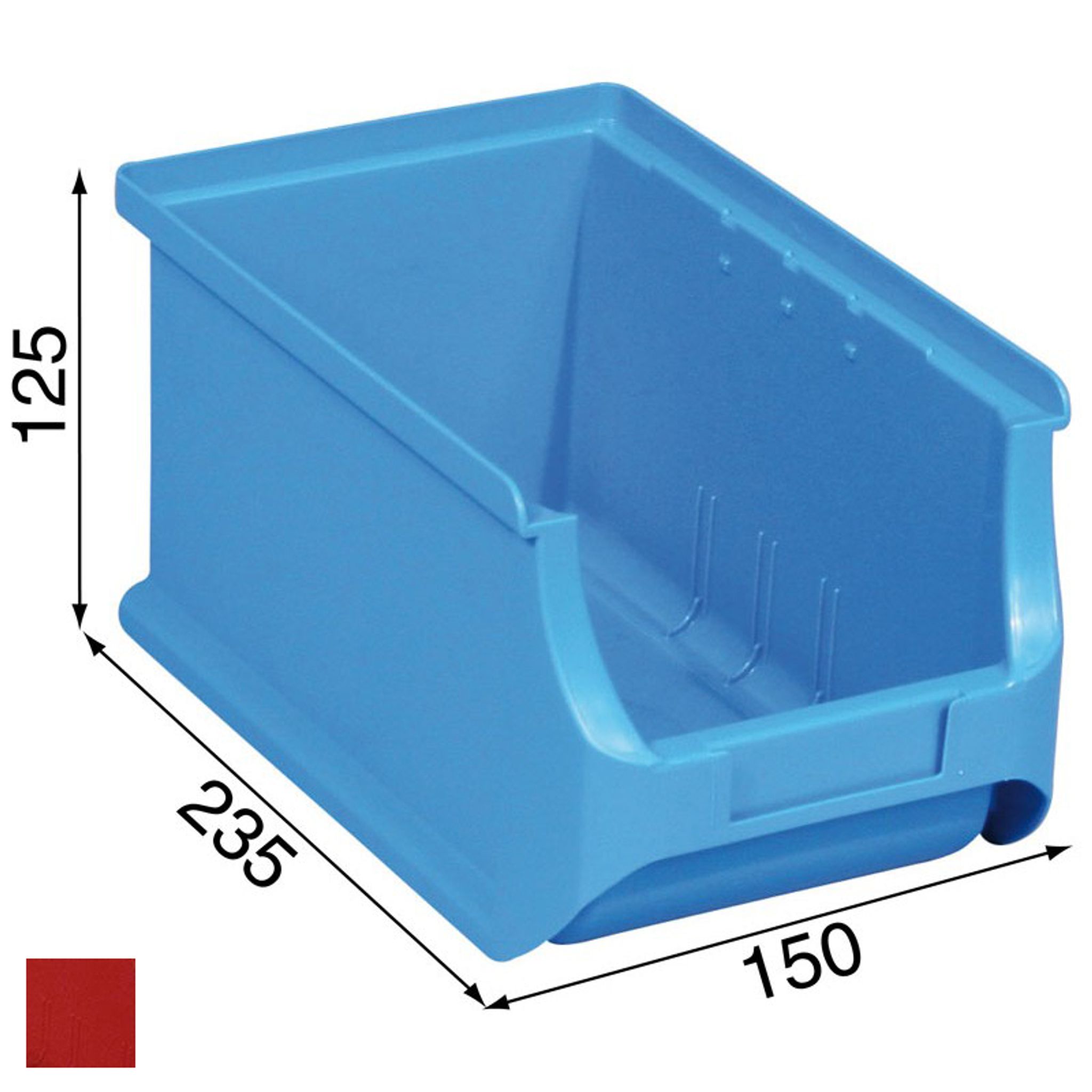 Plastové boxy PLUS 3, 150 x 235 x 125 mm, červené, 24 ks