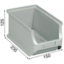 Plastové boxy PLUS 3, 150 x 235 x 125 mm, sivé, 24 ks