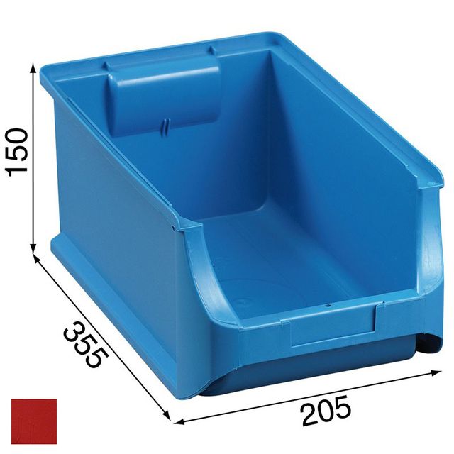 Plastové boxy PLUS 4, 205 x 355 x 150 mm, červené, 12 ks