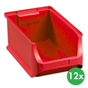 Plastové boxy PLUS 4, 205 x 355 x 150 mm, červené, 12 ks