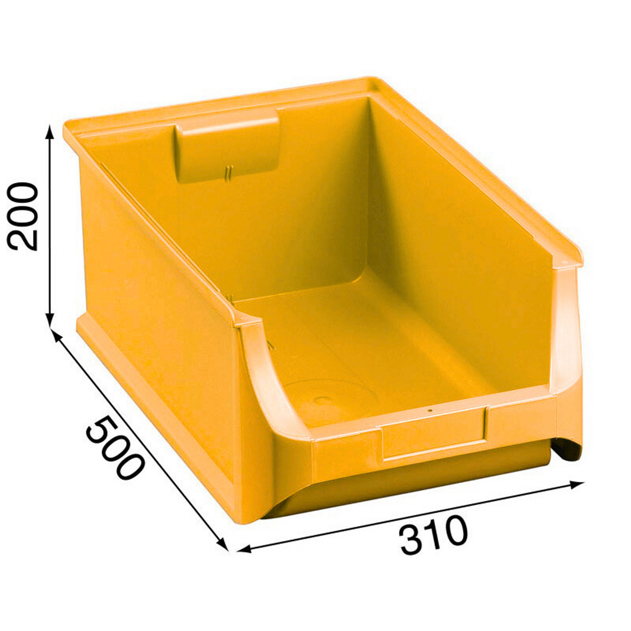 Plastové boxy PLUS 5, 310 x 500 x 200 mm, žlté, 6 ks