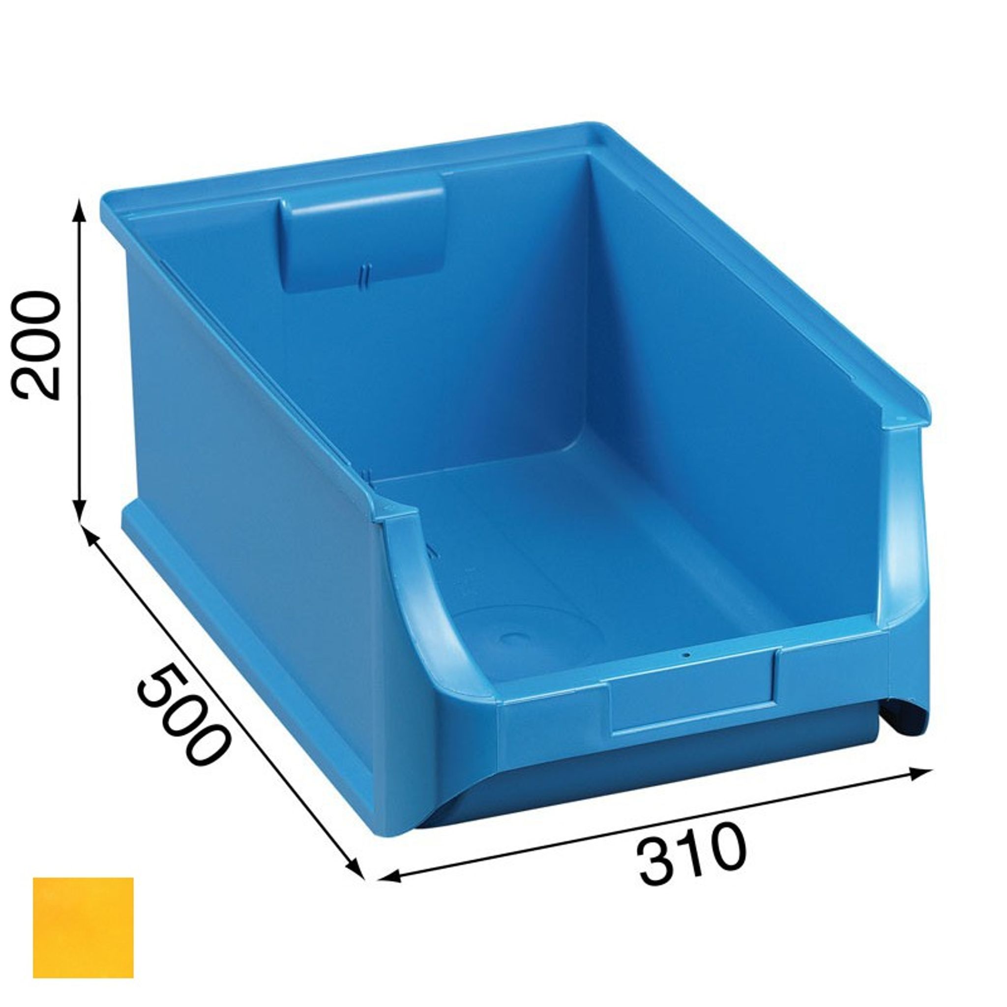 Plastové boxy PLUS 5, 310 x 500 x 200 mm, žlté, 6 ks