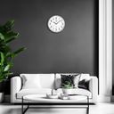 Plastové hodiny biele/lesklé strieborné PRIM Radio ∅ 292 × 48 mm