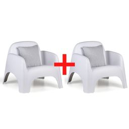 Plastové křeslo BOW, bílé, 1+1 ZDARMA