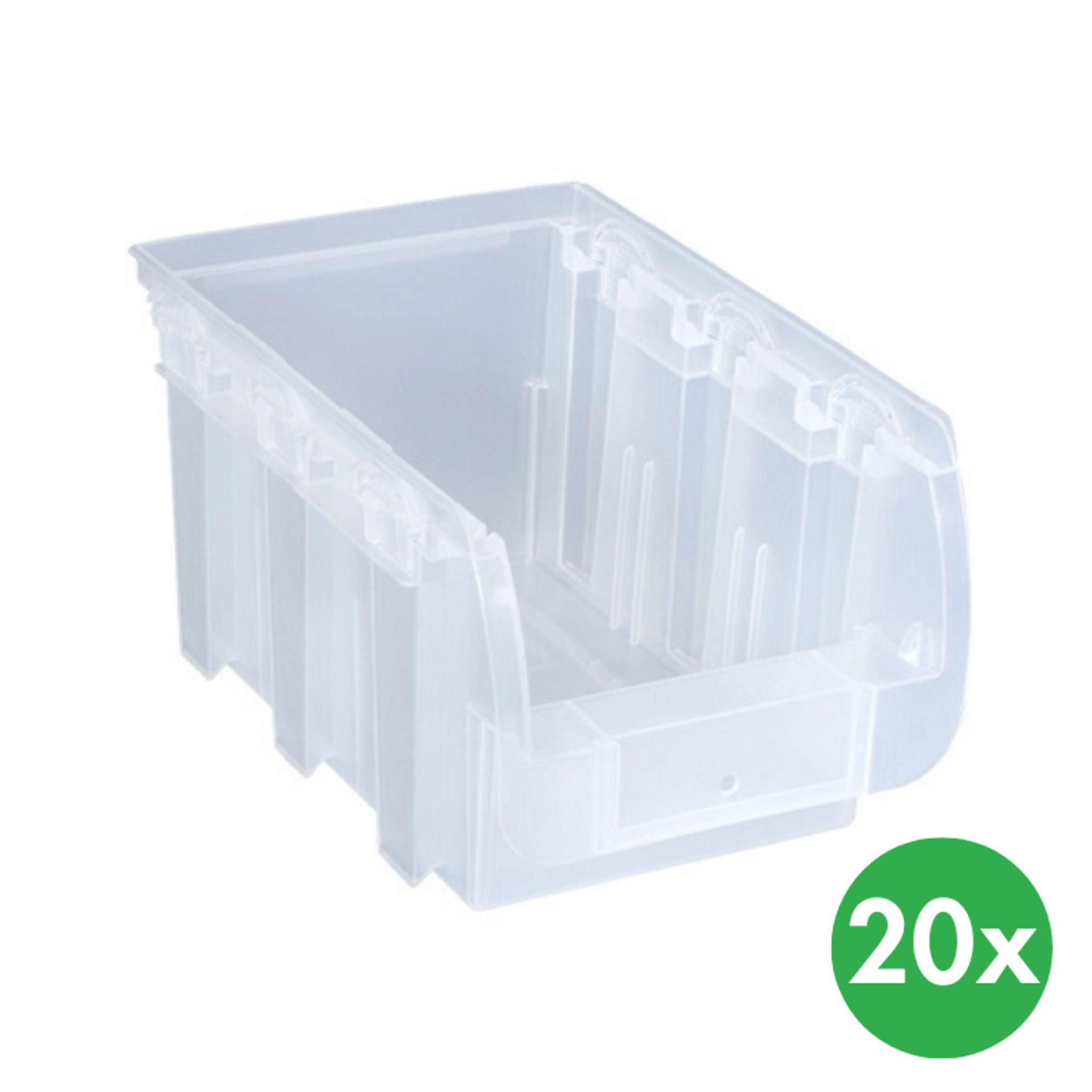 Plastový box COMPACT, 154 x 235 x 125 mm, 20 ks, průhledný