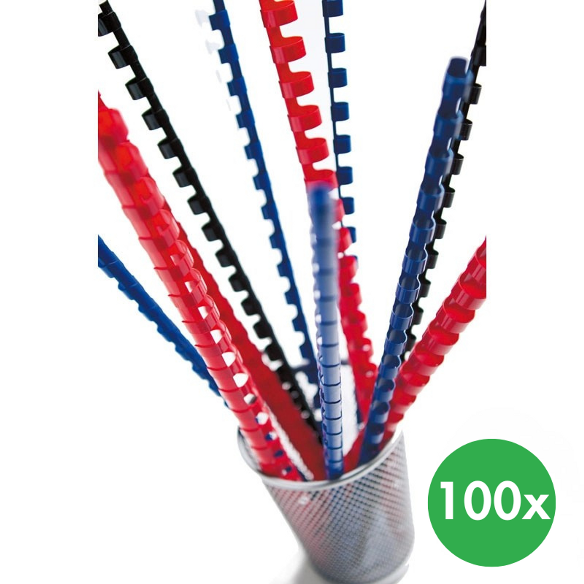 Plastový chrbát na krúžkovú väzbu, 19 mm, čierna, 100 ks