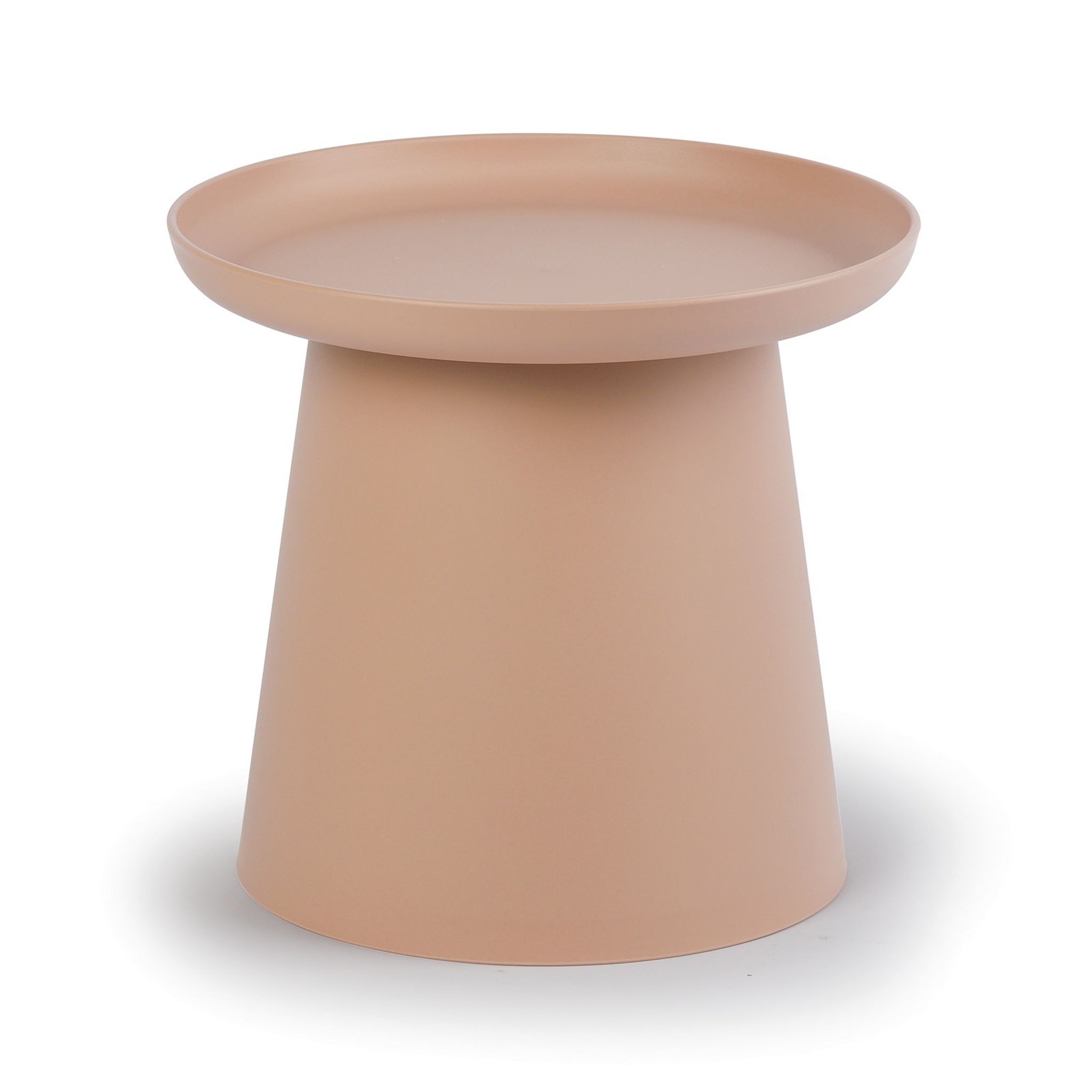 Plastový kávový stolek FUNGO, průměr 50 cm, cihlový