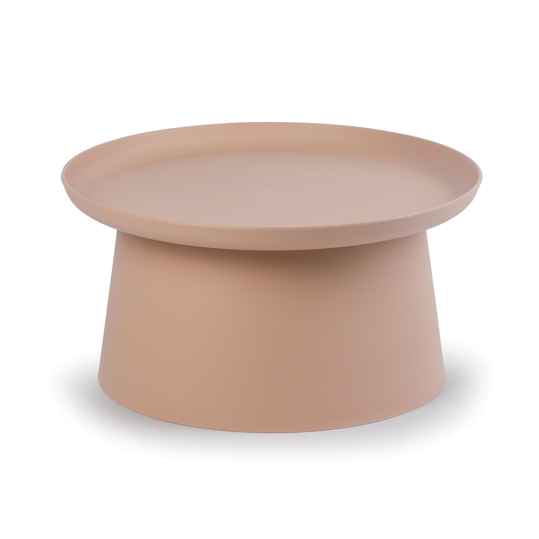 Plastový kávový stolek FUNGO, průměr 70 cm, cihlová