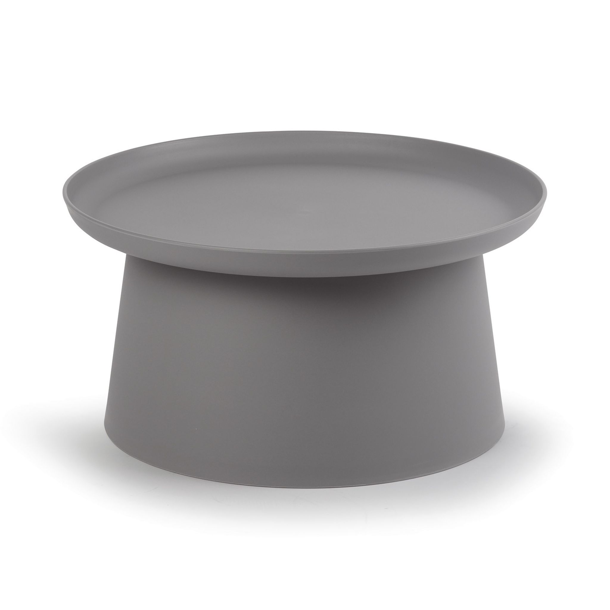 Plastový kávový stolek FUNGO, průměr 70 cm, šedý