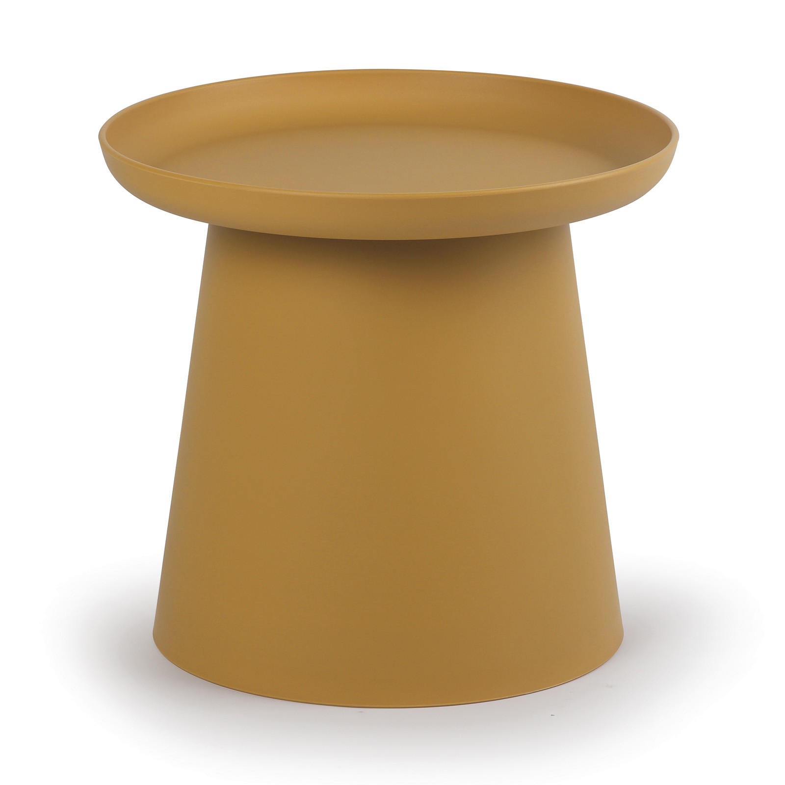 Fotografia produktu: Plastový kávový stolík FUNGO, priemer 50 cm, okrový