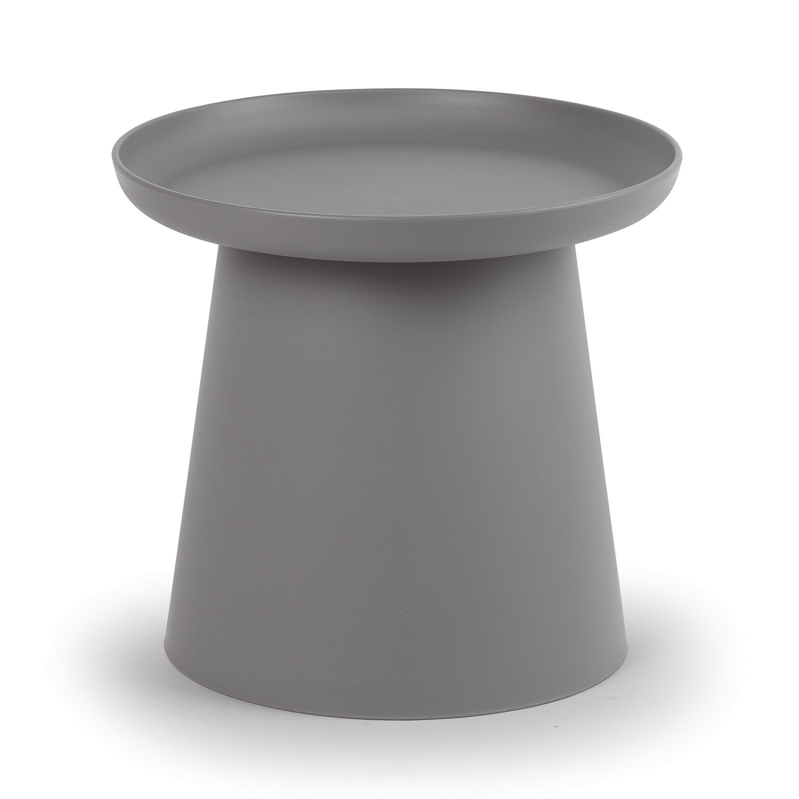 Fotografia produktu: Plastový kávový stolík FUNGO, priemer 50 cm, sivý