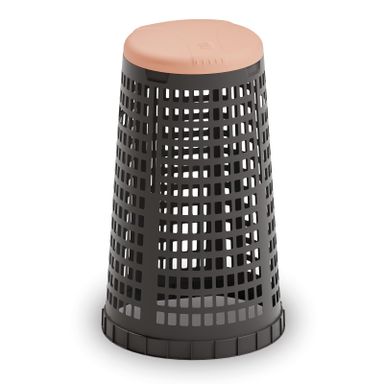 Plastový odpadkový koš na 120 l pytle, černý, červené víko