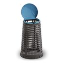 Plastový odpadkový koš na 120 l pytle, černý, modré víko