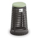 Plastový odpadkový koš na 120 l pytle, černý, zelené víko