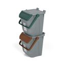 Plastový odpadkový kôš na triedenie odpadu ECOLOGY, 25 l, sivá/zelená
