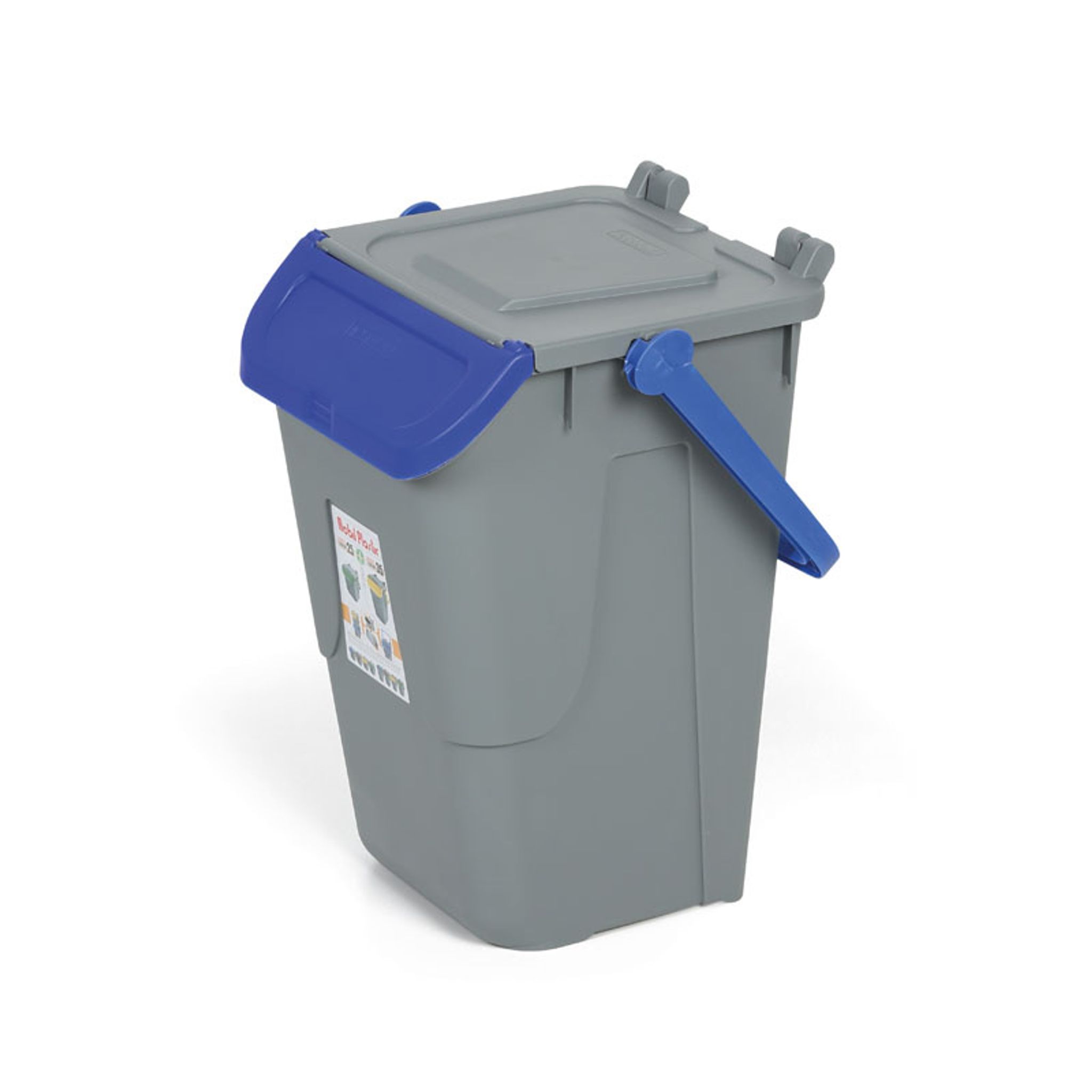 Plastový odpadkový kôš na triedenie odpadu ECOLOGY II, 35 l, sivá/modrá