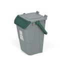 Plastový odpadkový kôš na triedenie odpadu ECOLOGY II, 35 l, sivá/zelená
