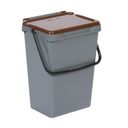 Plastový odpadkový koš pro třídění odpadu, šedá + hnědá, 35 l