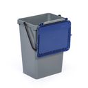 Plastový odpadkový koš pro třídění odpadu, šedá + modrá, 35 l