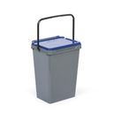 Plastový odpadkový koš pro třídění odpadu, šedá + modrá, 35 l