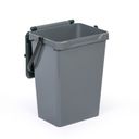 Plastový odpadkový koš pro třídění odpadu, šedá + tmavě zelená, 35 l