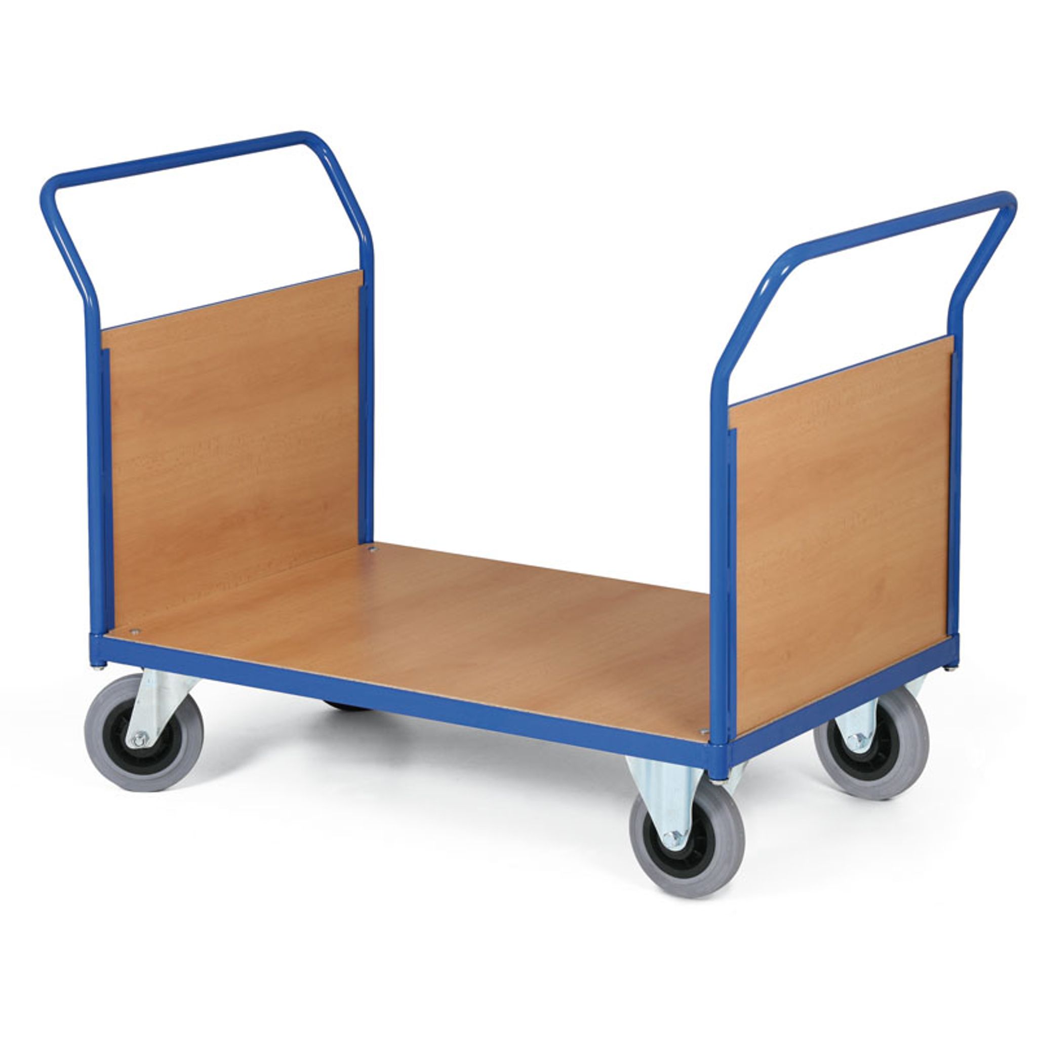 Plattformwagen - 2 Handgriffe, Holzwände, Ladefläche 1000 x 700 mm, 200 kg