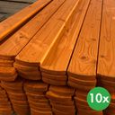 Plotovky, zaoblené, tmavá lazúra, balenie 10 ks, 20 x 95 x 1500 mm