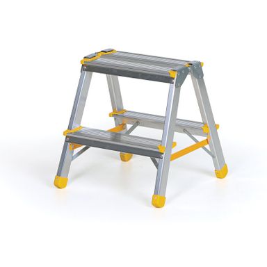 Podestleiter beidseitig aus Aluminium ALVE EUROSTYL, 2x2 Stufen, Höhe 0,4 m