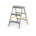 Podestleiter beidseitig aus Aluminium ALVE EUROSTYL, 2x3 Stufen, Höhe 0,6 m