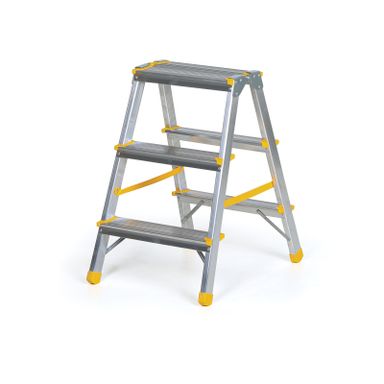 Podestleiter beidseitig aus Aluminium ALVE EUROSTYL, 2x3 Stufen, Höhe 0,6 m