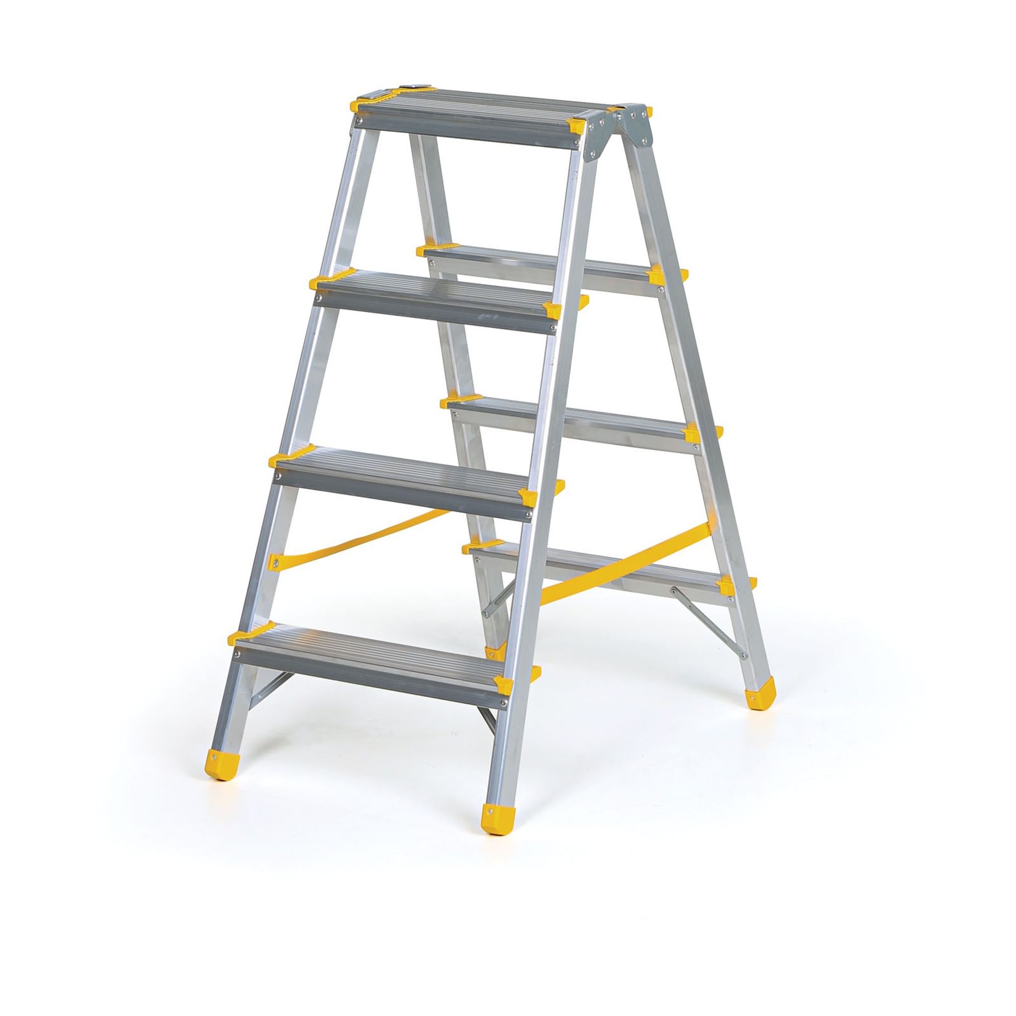 Podestleiter beidseitig aus Aluminium ALVE EUROSTYL, 2x4 Stufen, Höhe 0,84 m