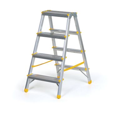 Podestleiter beidseitig aus Aluminium ALVE EUROSTYL, 2x4 Stufen, Höhe 0,84 m