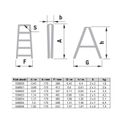 Podestleiter beidseitig aus Aluminium ALVE EUROSTYL, 2x5 Stufen, Höhe 1,04 m
