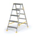 Podestleiter beidseitig aus Aluminium ALVE EUROSTYL, 2x5 Stufen, Höhe 1,04 m
