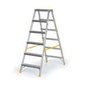 Podestleiter beidseitig aus Aluminium ALVE EUROSTYL, 2x6 Stufen, Höhe 1,26 m