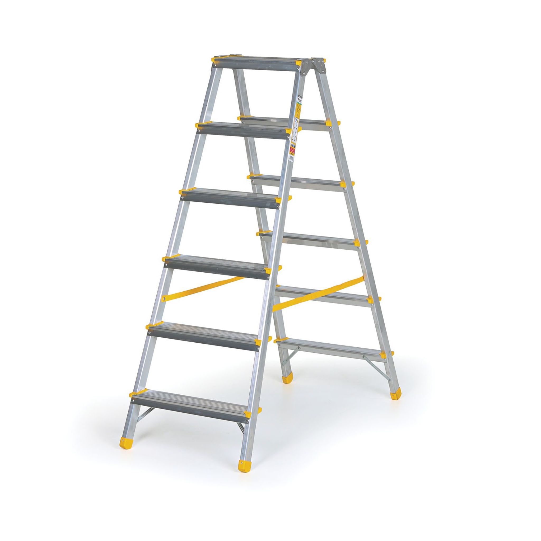 Podestleiter beidseitig aus Aluminium ALVE EUROSTYL, 2x6 Stufen, Höhe 1,26 m