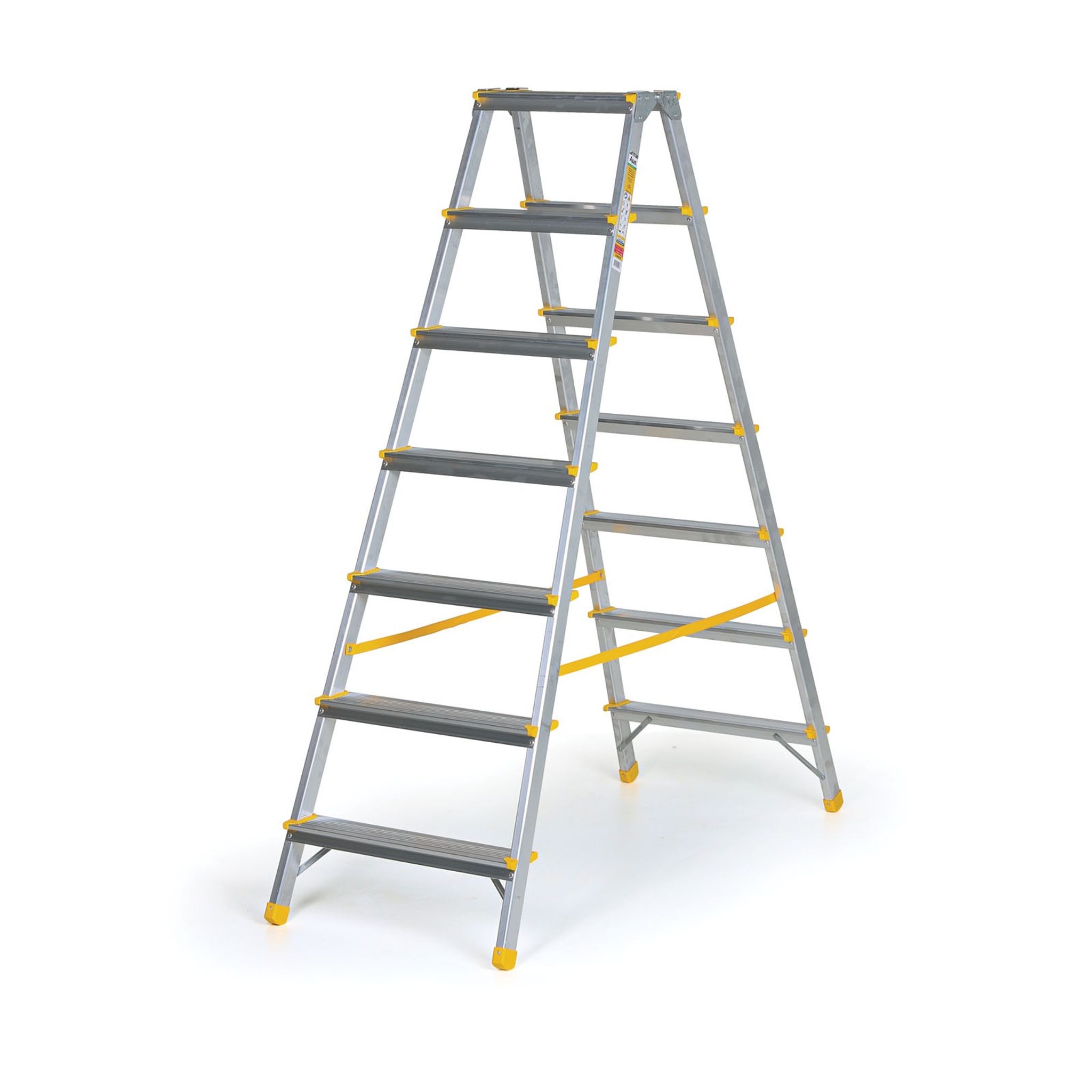 Podestleiter beidseitig aus Aluminium ALVE EUROSTYL, 2x7 Stufen, Höhe 1,46 m