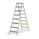 Podestleiter beidseitig aus Aluminium ALVE EUROSTYL, 2x8 Stufen, Höhe 1,67 m